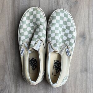 Vans Slip-On Checkerboard Skate Shoe - Desert Sage